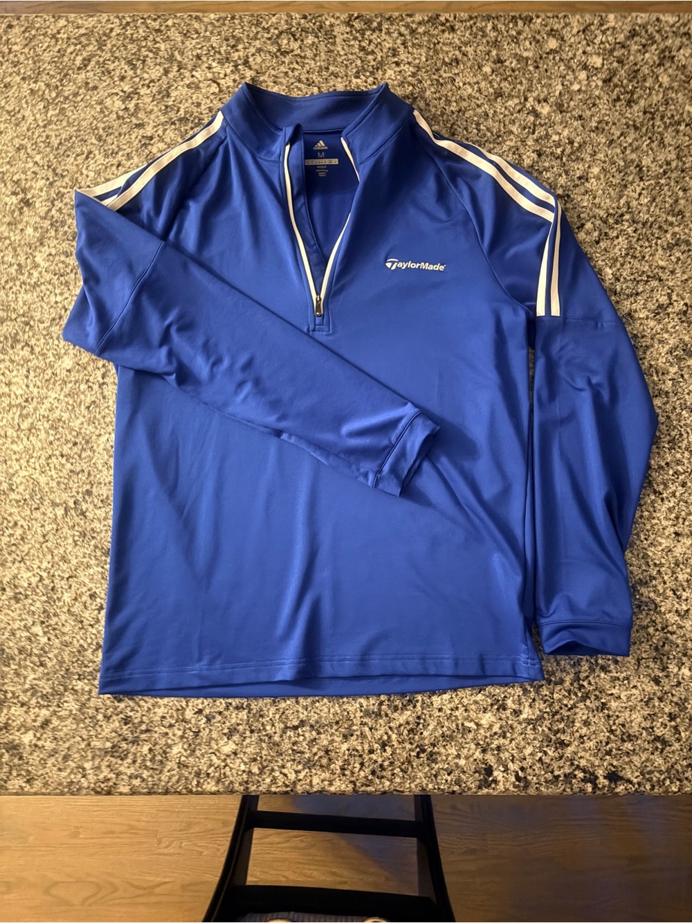 adidas Men's Royal Blue Lightweight Quarter-Zip Jacket with White Stripes